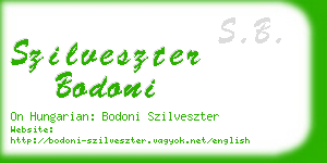 szilveszter bodoni business card